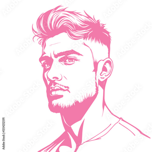 Continuous one line art drawing man face design vector illustration.