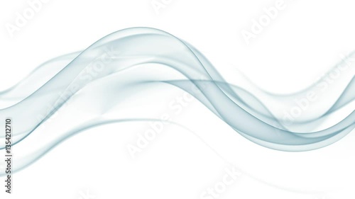 Wallpaper Mural Looping 3D Animated Abstract Background - Transparent Flowing Blue Waves on White Torontodigital.ca
