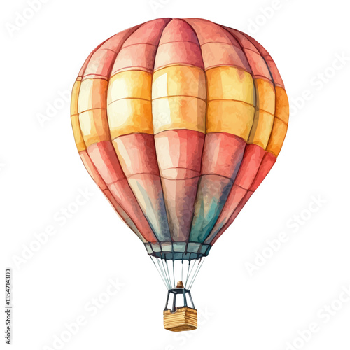 A Gas Balloon, watercolor illustration vector, high quality, isolated on a white background.