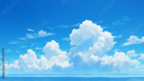 clear blue sky illustration digital art painting artwork 