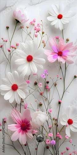 pink and white flowers