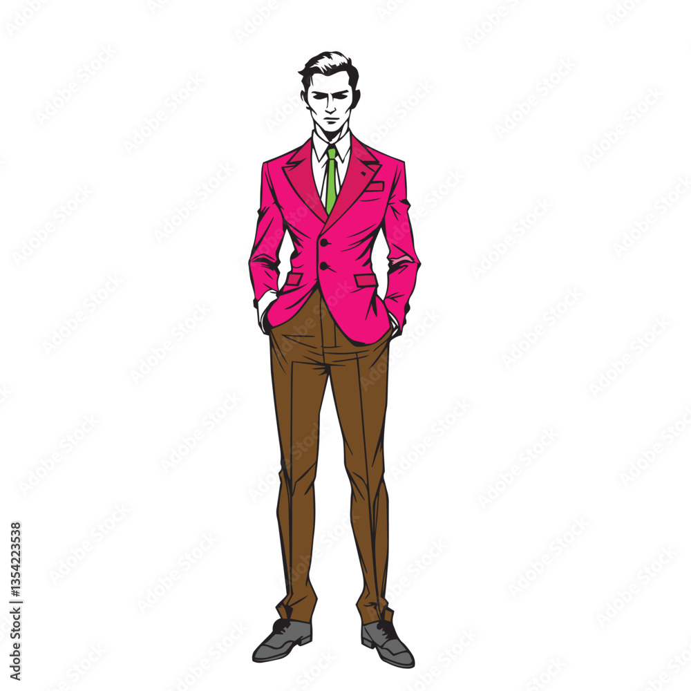 Continuous one line art drawing man stylist dress design vector illustration. Continuous one line art drawing man stylist dress design vector illustration.