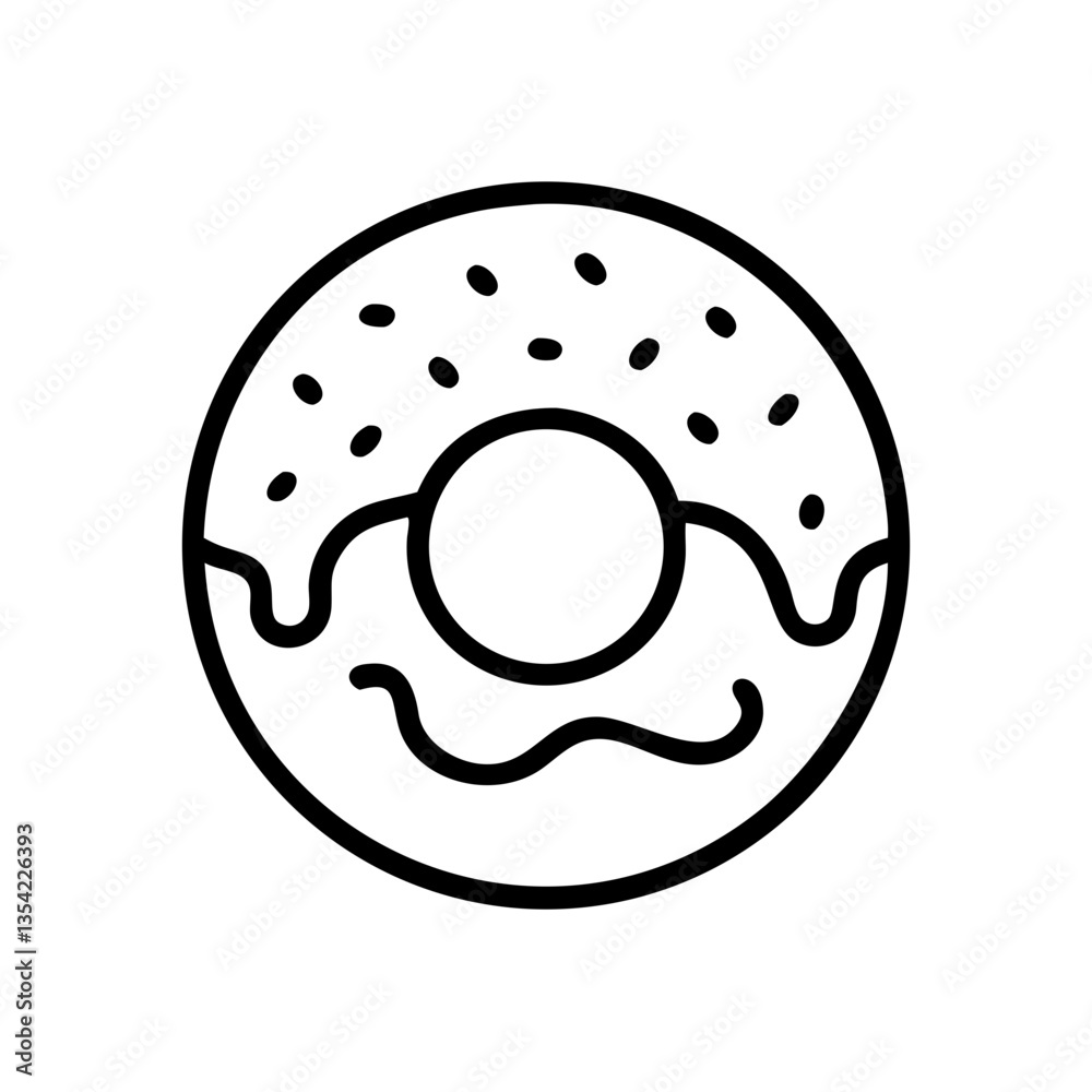 Classic donut icon with sprinkles and icing Classic donut icon with sprinkles and icing