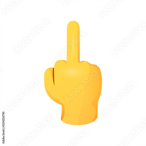 Middle Finger Gesture Icon. Middle Finger emoji. Middle Finger sign. Vector 10 eps.