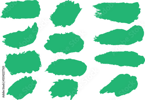 
set of brush strokes on white background