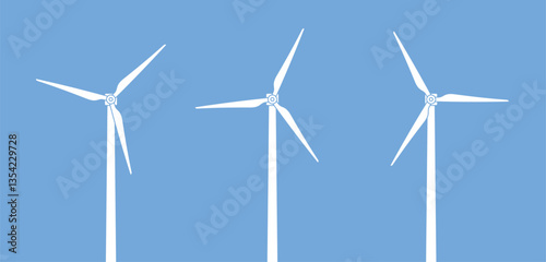 Land wind power plant (WPP) icon. Wind generator for generating electricity. Wind (wind-electric) mill, symbol of energy or ecology.