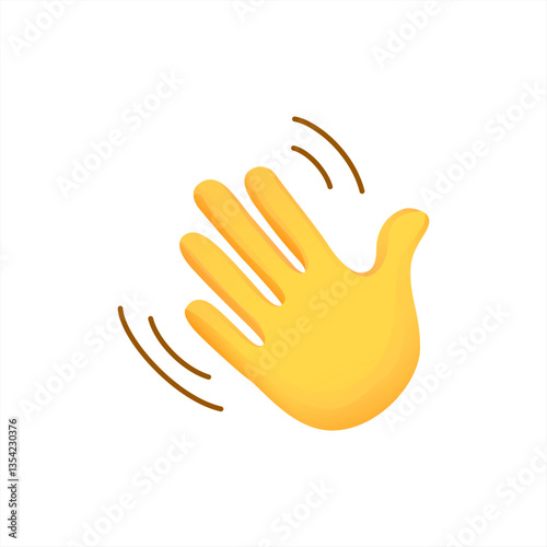 Waving hand vector flat icon. Isolated hello, hi, bye hand gesture emoji illustration vector 10 eps.