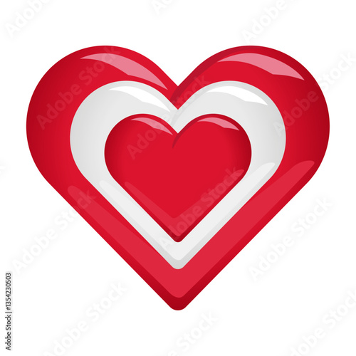 hearts red and white vector