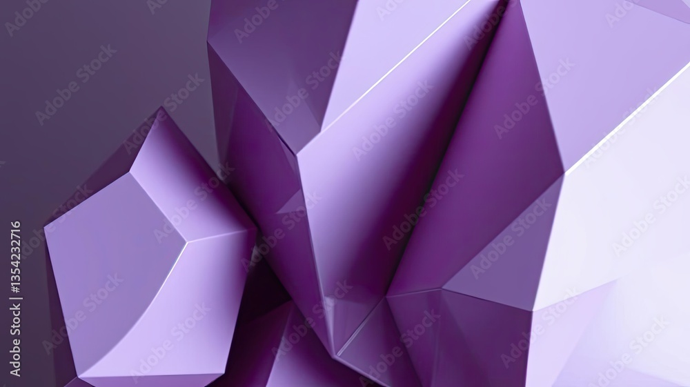 Obraz premium Abstract Purple Geometric Shapes 3D Render Modern Background