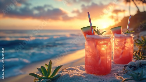Sunset Beach Watermelon Cocktails