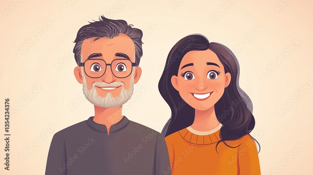 Fototapeta premium hispanic elderly couple smiling and looking at camera sharing joy and togetherness showcasing senior lifestyle happiness relationship bond and emotional connection in their golden age