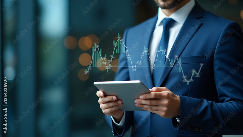 Businessman Analyzing ESG (Environmental Social Governance) Strategies on Tablet for Investment Success Businessman Analyzing ESG (Environmental Social Governance) Strategies on Tablet for Investment Success