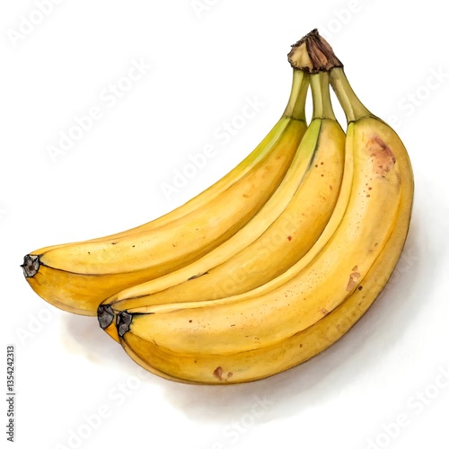 Fresh Pair of Bananas Isolated on White Background – High-Quality image 