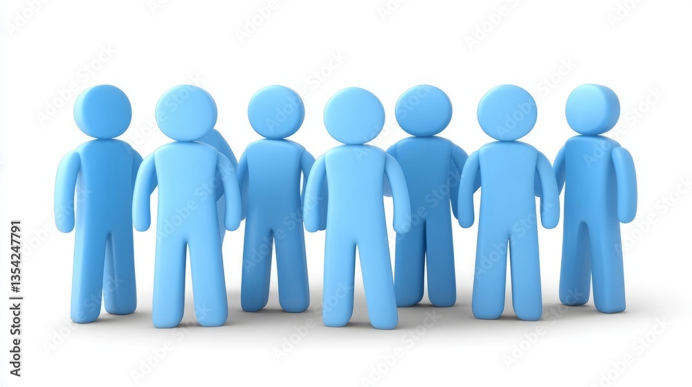 3D group of people icon with matte finish, isolated on transparent background, rounded figures, soft blue tones, smooth textures, clean lines, and minimalistic and elegant design. 3D group of people icon with matte finish, isolated on transparent background, rounded figures, soft blue tones, smooth textures, clean lines, and minimalistic and elegant design.