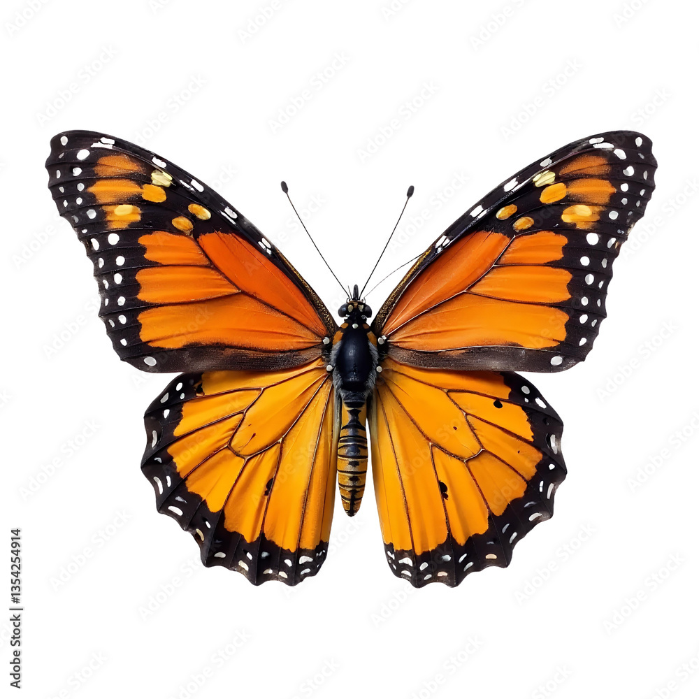 Obraz premium Monarch-Butterfly_Orange_Wings_Black_Background_CloseUp