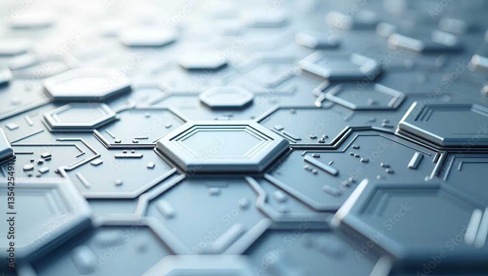Futuristic Hexagonal Circuit Tiles: Minimalist Tech Design Concept Futuristic Hexagonal Circuit Tiles: Minimalist Tech Design Concept
