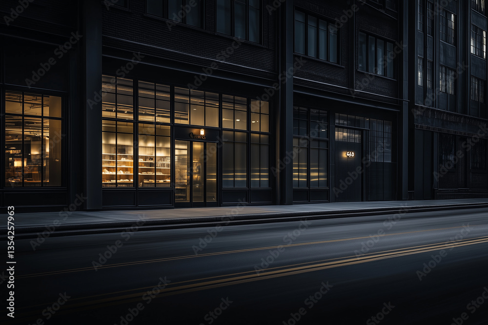 Fototapeta premium Empty streets in a city at night