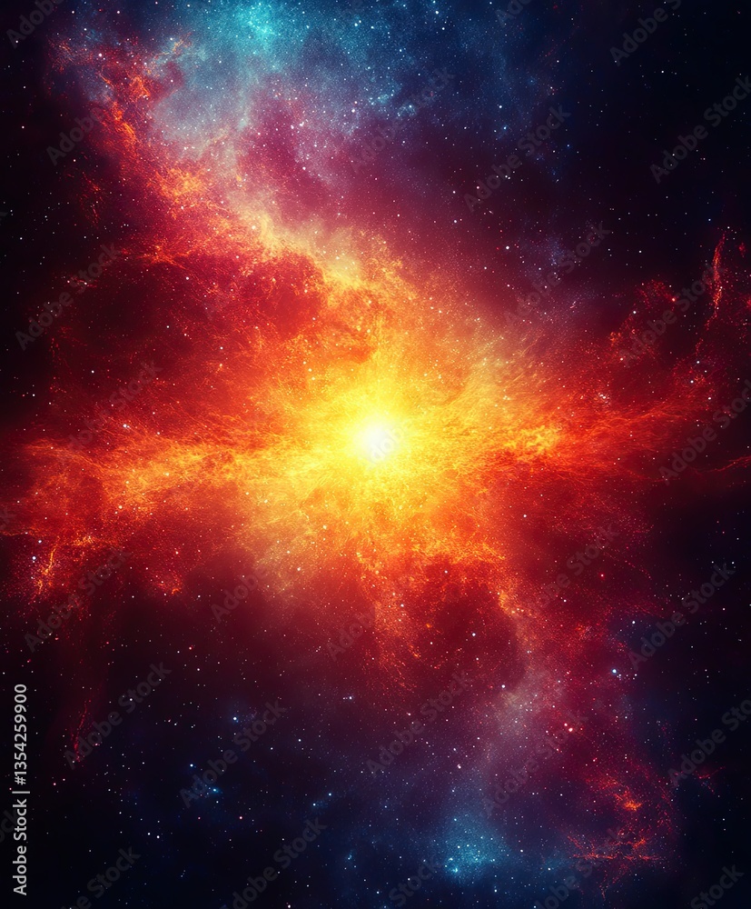 Fototapeta premium A bright star against a dark starry sky cut through by the Milky Way. Solar flare