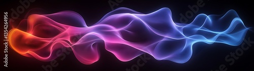 Abstract swirling colorful smoke with soft and glowing edges appears