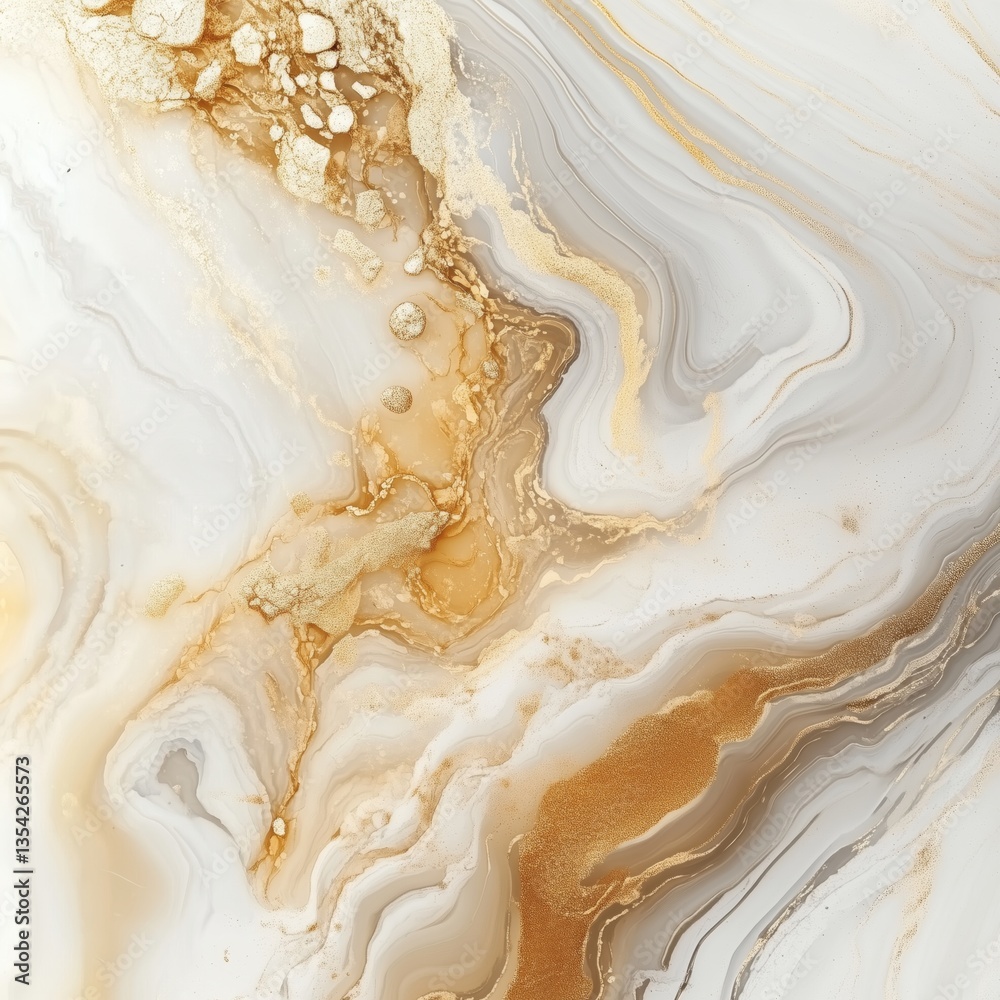 Elegant gold and white marble texture with swirling patterns Elegant gold and white marble texture with swirling patterns