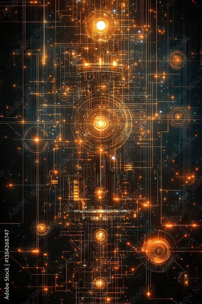 Fototapeta premium Space scene with stars in galaxy. Panorama. Universe filled with stars, nebulae and galaxies