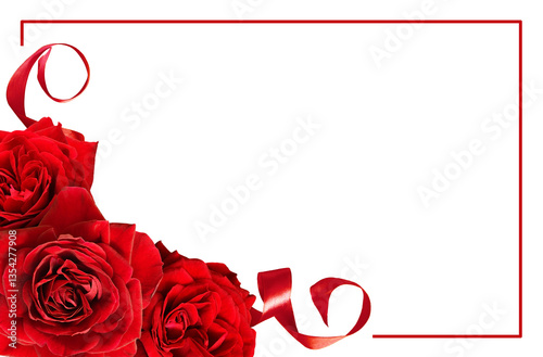 Red rose flowers in a corne...