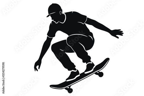 skating player silhouette vector