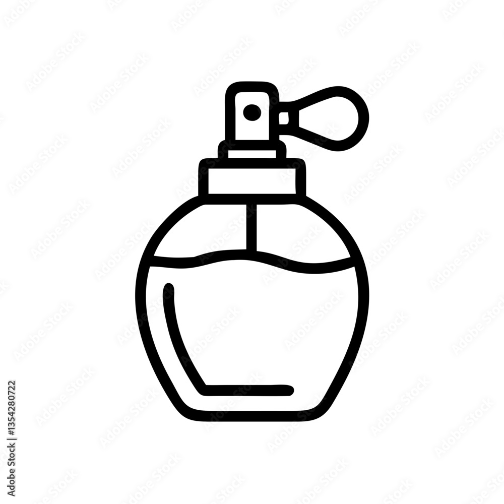 Obraz premium minimalist perfume bottle outline illustration on a white background 
