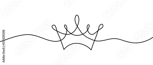 Photos Continuous linear drawing of crown