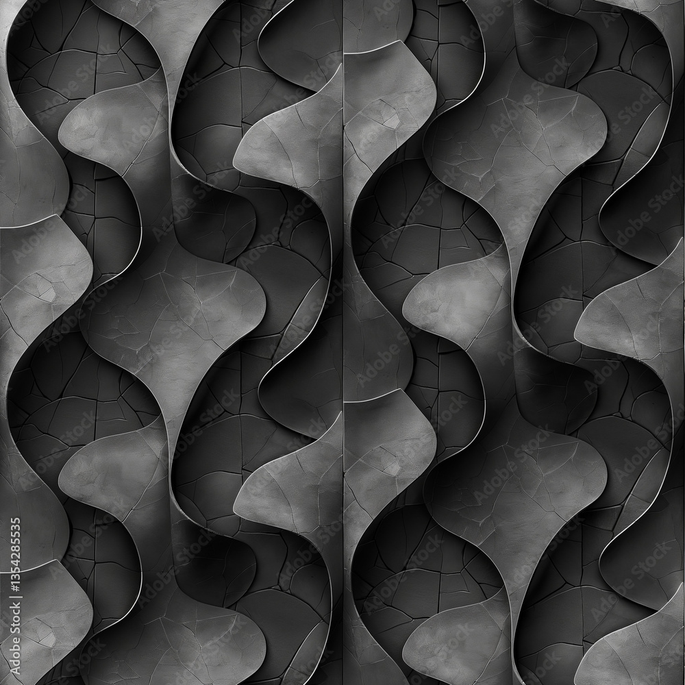 Curved Darkness: An Abstract Image of Wavy Black Surfaces, Perfect for Elegant Backgrounds. Curved Darkness: An Abstract Image of Wavy Black Surfaces, Perfect for Elegant Backgrounds.