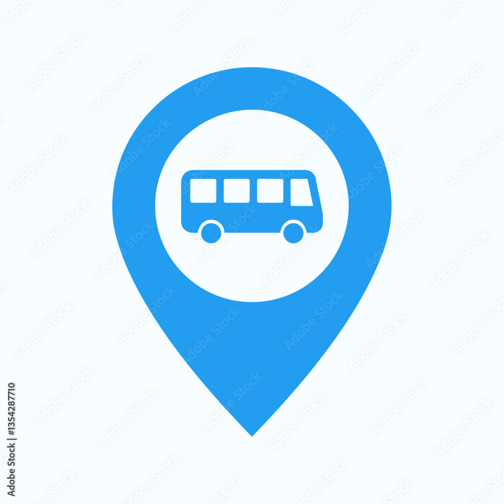 Bus Map Marker – Minimalistic Monochrome Transport Icon Bus Map Marker – Minimalistic Monochrome Transport Icon