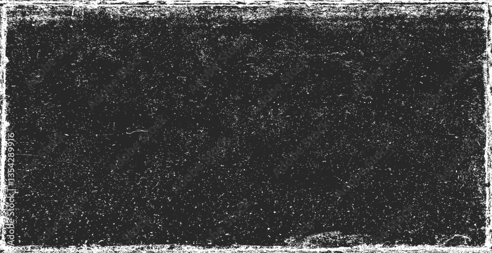 Grunge texture pattern frame. Black design border. Old paper vector illustration.