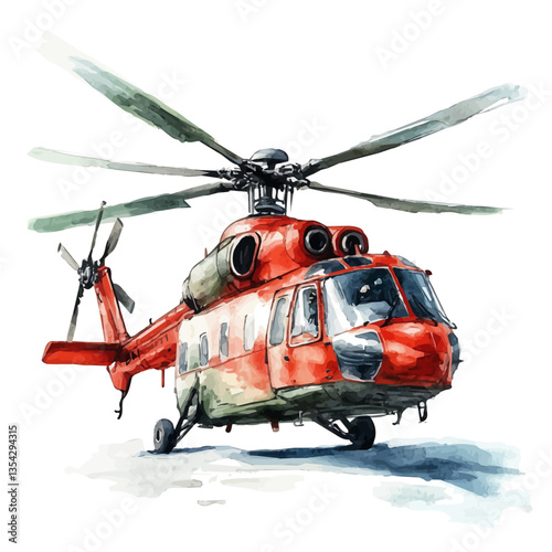 watercolor vector of A, isolated on a white background.