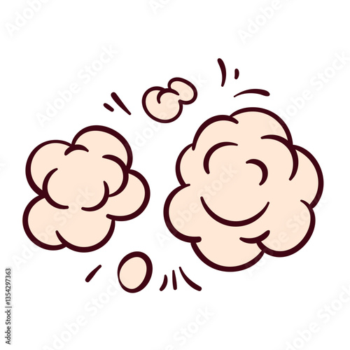 Smoke explosion cloud. Puff blast of pistol shot of cowboy, sheriffs gun hit, cartoon explosive smoke bubbles of dynamite bomb, petard. Wild west fight mascot cartoon vector illustration