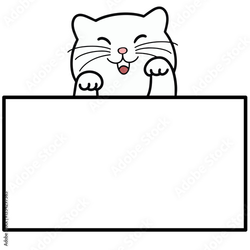Cute Cartoon Cat Square Frame