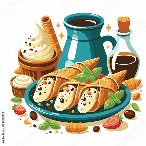 dessert, pastry, sweet, cannoli, food, chocolate, cream, italian, delicious, bakery, gourmet, italy, traditional, cannolo, background, sicily, breakfast, white, filling, creamy, sugar, baked, crust, c