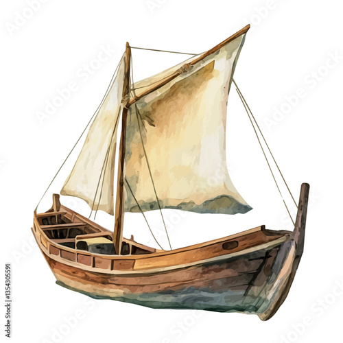 A, watercolor illustration, isolated on a white background.