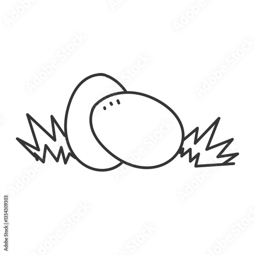 hand drawn doodle animal egg in the green grass