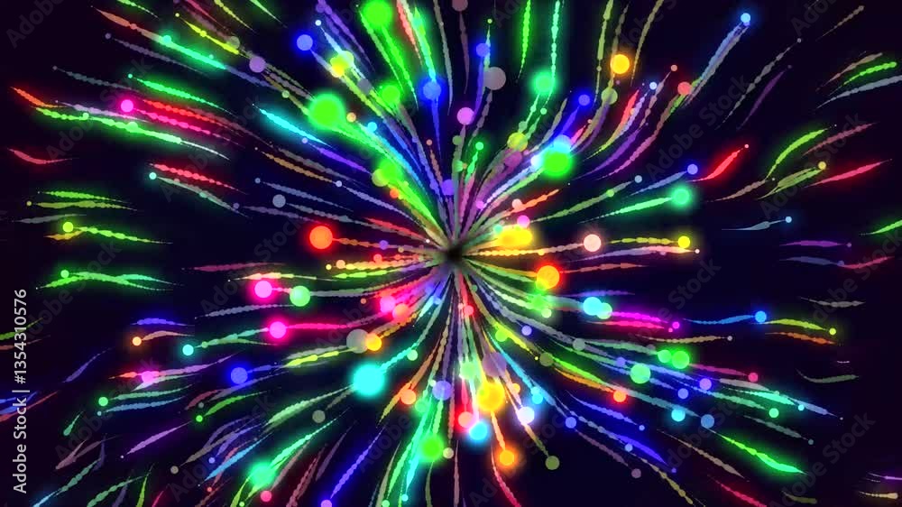 abstract comets background animation. Rising many bright boll comets motion graphics. Creative Background patterns 4k video footage.