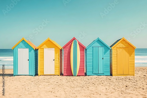 Fototapeta Naklejka Na Ścianę i Meble -  beach huts on a beach