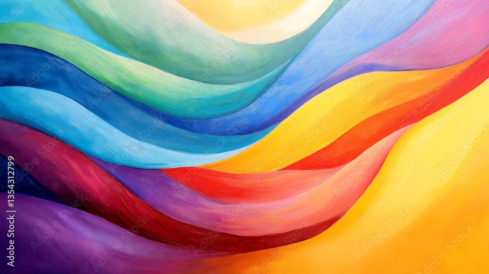 Obraz premium Vibrant waves of color create a soothing abstract art composition