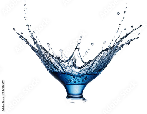 Crystal Blue Water Crown – Liquid Splash Royal Headpiece, High-Speed Photography, Aqua Jewel Aesthetic, Dynamic Fluid Sculpture, Intricate Droplet Art, Regal Hydrodynamic Formation Frozen in Time photo