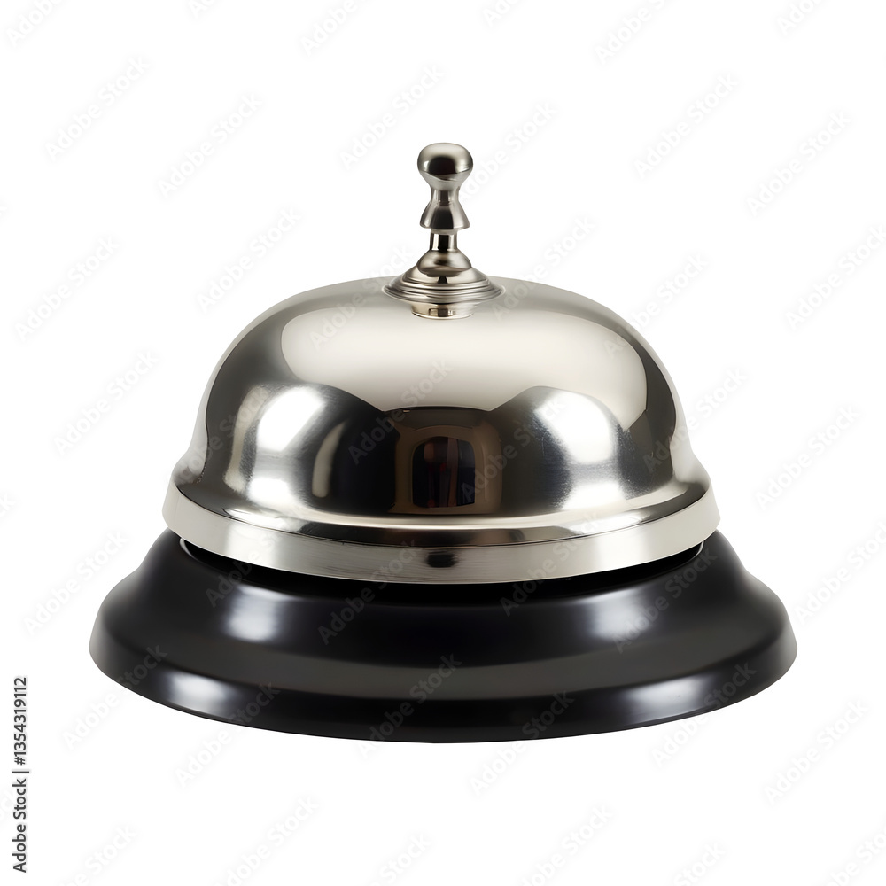 a classic silver service bell on transparent background a classic silver service bell on transparent background