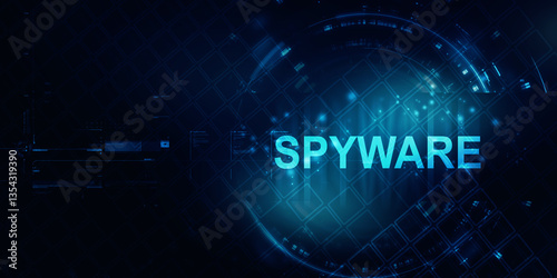 

2d illustration Spyware computer virus