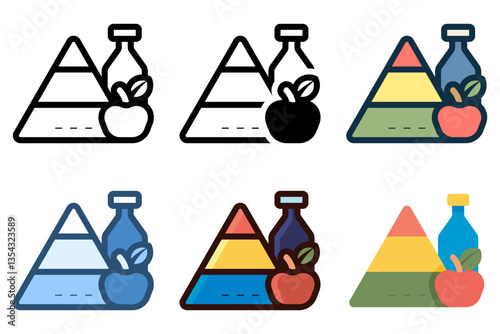 food pyramid icon vector illustration