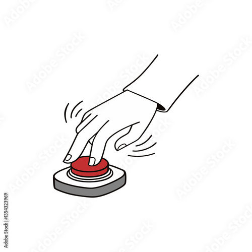Joke hand buzzer silhouette. April fool. Vector illustration design