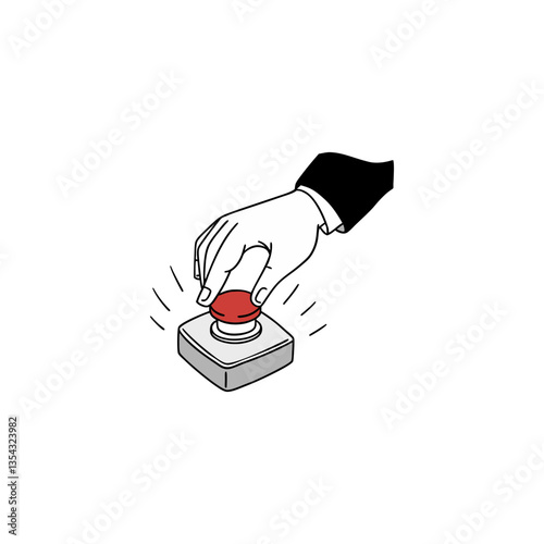 Joke hand buzzer silhouette. April fool. Vector illustration design