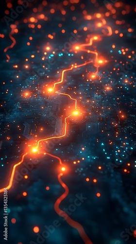 Abstract Neon Lines Mobile Wallpaper Stunning Glowing Circuit Wallpaper for Phones