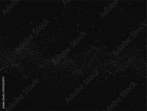 A black and white photo of a starry night sky. The stars are scattered throughout the sky, creating a sense of depth and vastness. The image evokes a feeling of wonder