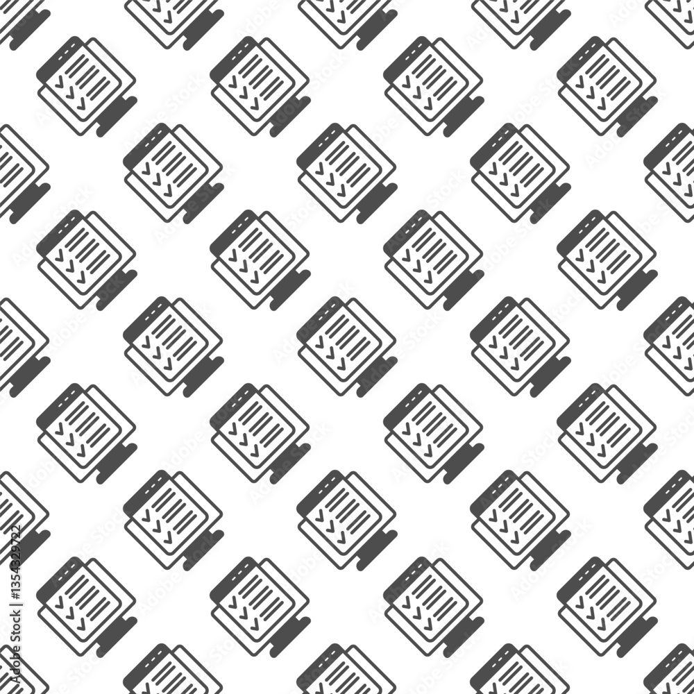 Monitor screen with checklist window solid seamless pattern, remote work theme. Vector graphics. Display and task schedule plan sign with background, repeat glyph icon. Monitor screen with checklist window solid seamless pattern, remote work theme. Vector graphics. Display and task schedule plan sign with background, repeat glyph icon.